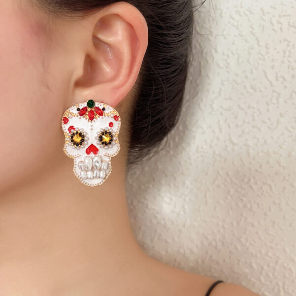 Wholesale Skull Earrings with Pearls