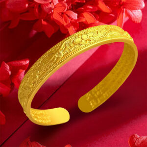[dragon and phoenix filigree heart sutra sand gold plated and thickened]