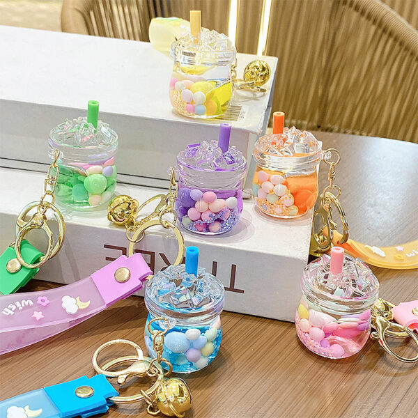 O1CN01kHnqPw20h62H36uIE_2214149986880-0-cib Wholesale Oil Filled Colored Milk Tea Cups Plastic Keychains