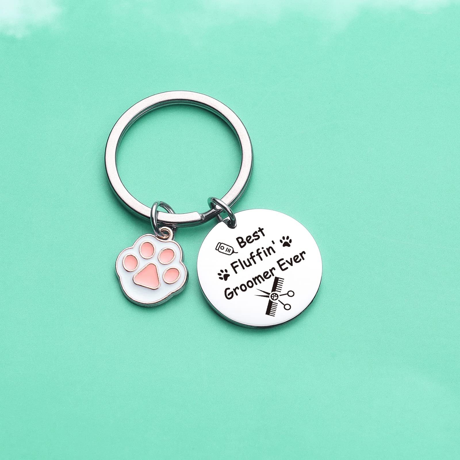Wholesale Stainless Steel Dog Groomer Keychain