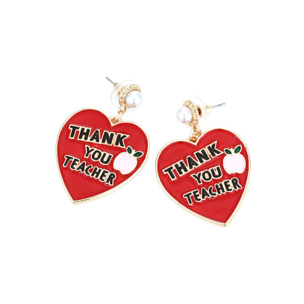 Wholesale Letter Enamel Heart Alloy Earrings