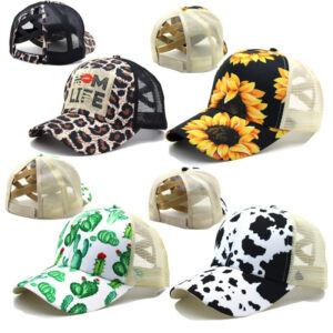 Wholesale Aztec Cotton Cross Printed Horsetail Baseball Cap