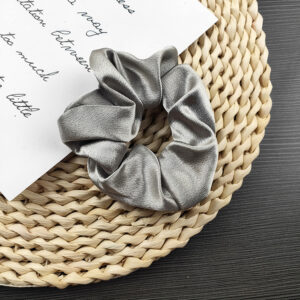 Satin large intestine hair band [Gray]]