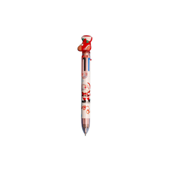 Wholesale Christmas Tree Cartoon 6-color Pushing Plastic Ballpoint Pen