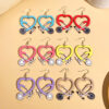 Wholesale Color Stethoscope Shaped Wooden Heart Earrings