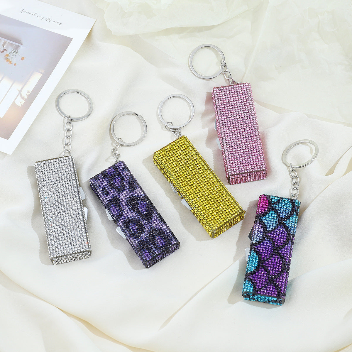 Wholesale Diamond Small Medicine Box Aluminum Alloy Storage Box Keychain