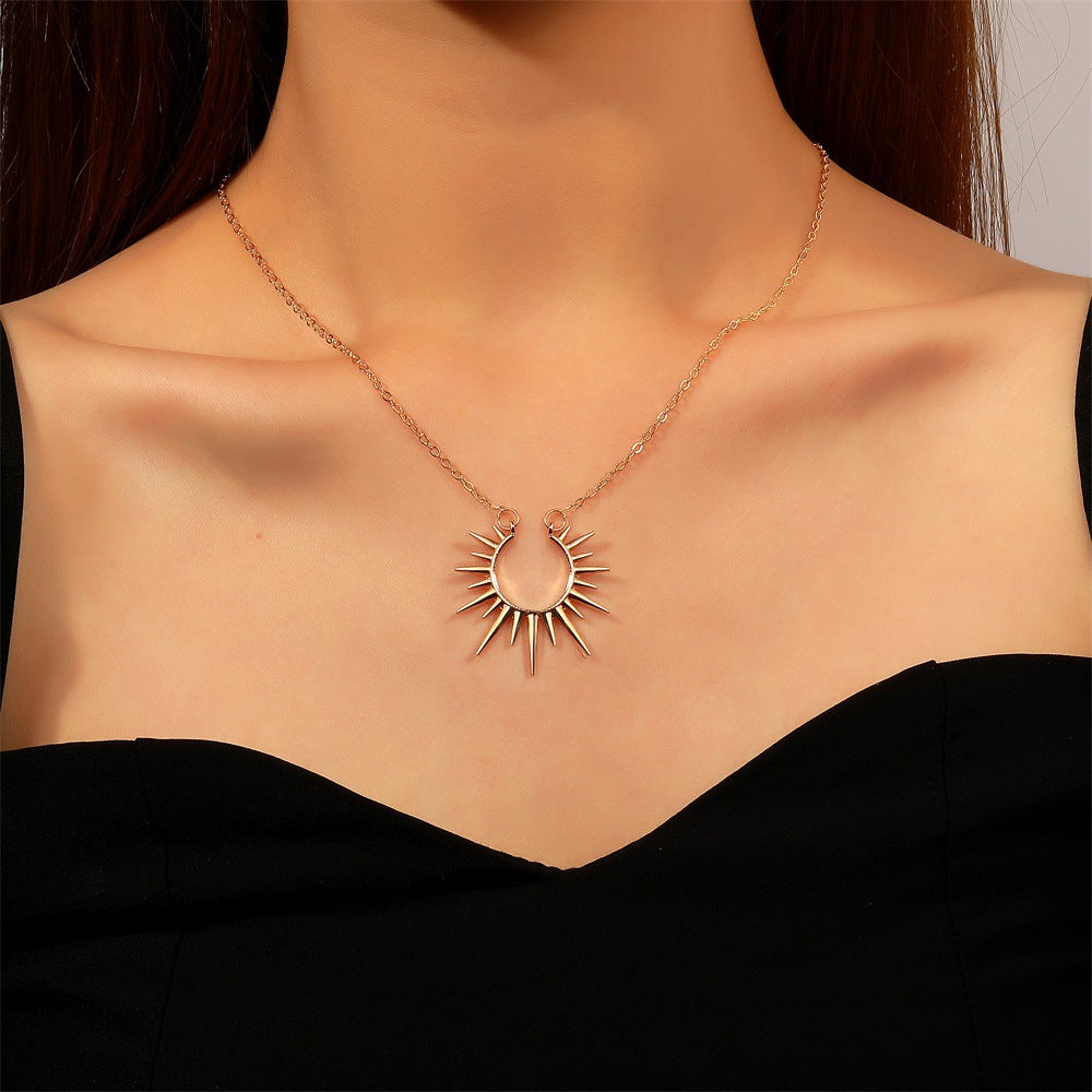 Wholesale Sun Flower Pendant Metal Open Alloy Necklaces