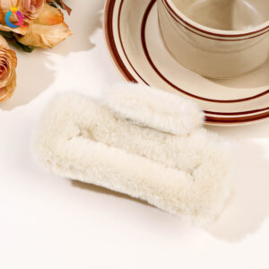 Plush grab clip -11cm square beige / Qiyue factory direct sales