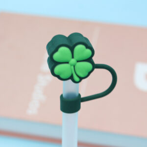Silicone green leaf 8mm / Bagged without straw