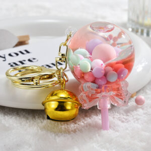 Pink / Light gold buckle + lollipop + Bell A4-1
