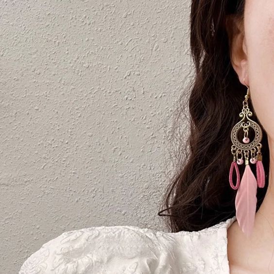 Wholesale Bohemian Tassel Ethnic Style Long Earrings