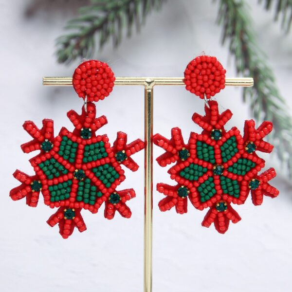 Wholesale Handmade Creative Christmas Rice Bead Earrings and Earrings