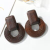 Wholesale Wooden Geometric Simple Earrings