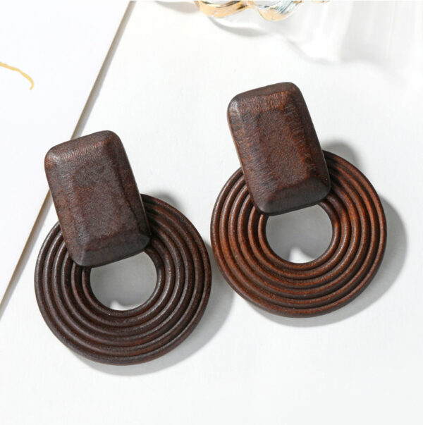 Wholesale Wooden Geometric Simple Earrings