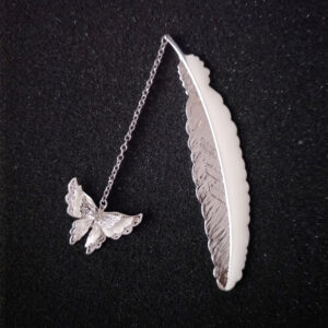 (silver feather + luminous big butterfly)