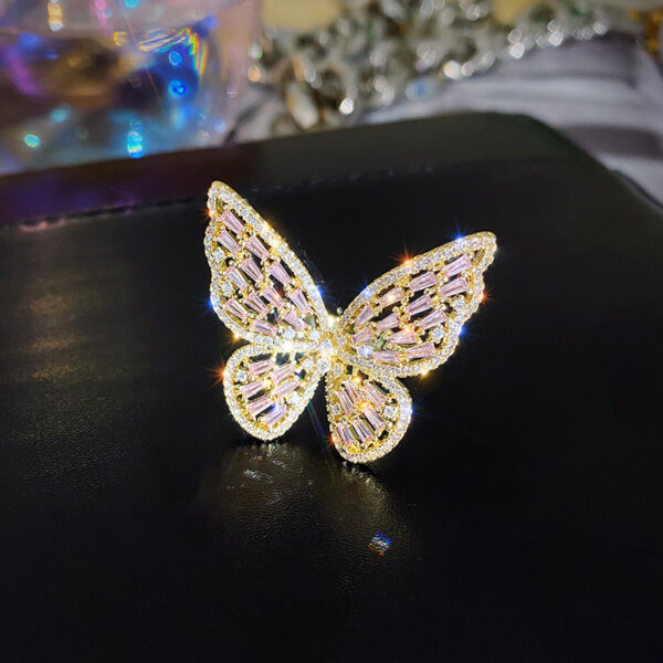 Wholesale Ring Zircon Butterfly Adjustable OLY-RS-MOXI001