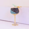 Wholesale Zinc Alloy Diamond Crystal Wine Glass Key Chain