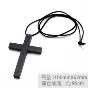 Black cross + black velvet rope