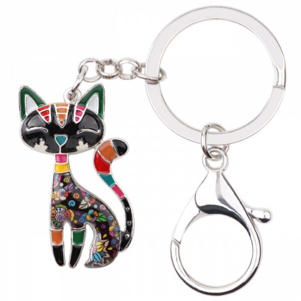 Wholesale Colored Cat Alloy Keychains