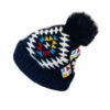 Wholesale Autumn and Winter Plush Women's Aztec Pattern Warm Wool Ball Knitted Wool Hat