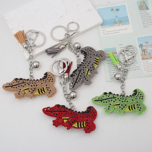 Wholesale Creative Cartoon Crocodile Hot Diamond Keychain