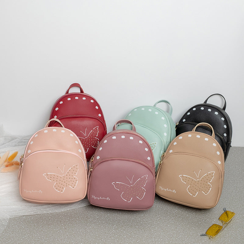 Wholesale Rivet Butterfly Decorative Shell PU Small Backpack