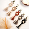 Wholesale Hand Woven Cotton Thread Small Flower Tassel Keychain