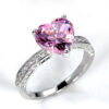 Wholesale Inlaid Heart Shape Pink Diamond Zircon Ring OLY-RS-Caoshi001