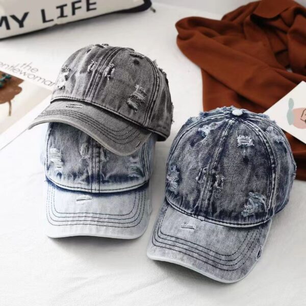 O1CN01kYhkw21y5PziL2Ee8_2215644316527-0-cib Wholesale Ripped Washed Denim Baseball Caps