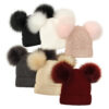 Wholesale Acrylic Double Wool Ball Cap Winter Knitted Hat
