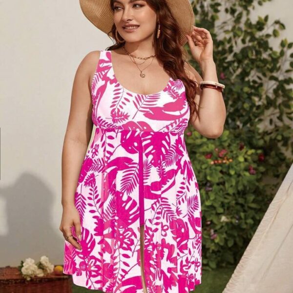 Wholesale Plus Size Printed Skirt Bikini  Swimwear Polyester