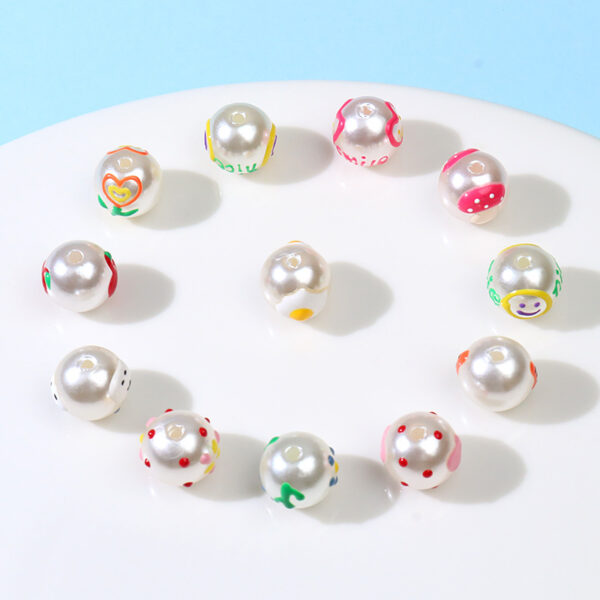 Wholesale Imitation Pearl Hand Painted Oil Drip Jewelry Accessories Beads