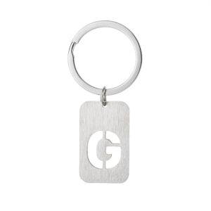 Military card hollow-out letter keychain-G