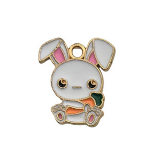 1 white holding radish rabbit 20x24mm-2g-18536 / Drip Easter Series