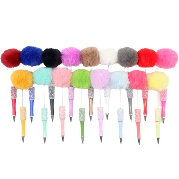 O1CN01kchPIu1dthd05WJmG_2216028933794-0-cib-2 Wholesale Beadable Pens Sugar Rhinestone Leopard Print Pom Pom Pen Fluffy Pens