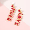 Wholesale Valentine's Day LOVE Rice Bead Earrings