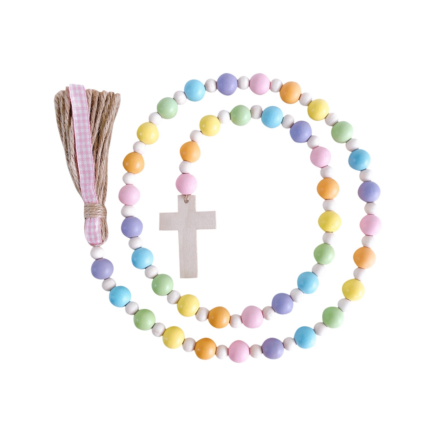 Wholesale Easter Cross Wooden Beads String Decorations