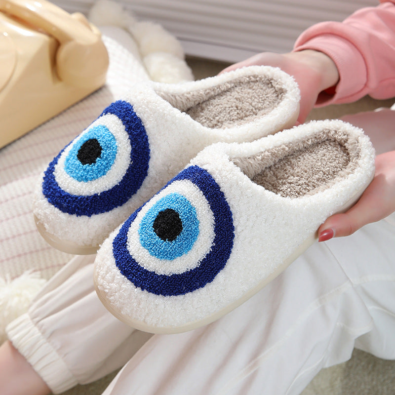 Wholesale New Devil's Eye Warm Winter Soft Sole Thickened Non-slip Cotton Slippers