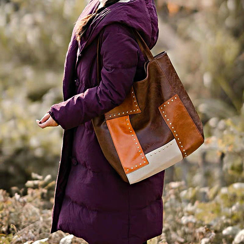 Wholesale Vintage Waxed Soft Leather Large Capacity Casual Tote Bag