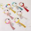 Wholesale Teacher Gift Colorful Silicone Beaded Wrist Keychain