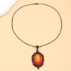 Wholesale Gothic Acrylic Embossed Crystal Pendant Necklaces