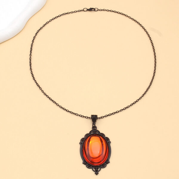 Wholesale Gothic Acrylic Embossed Crystal Pendant Necklaces
