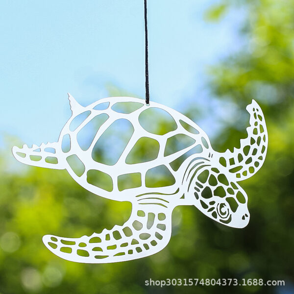 Wholesale Metal Flat Hollow Turtle Rotating Wind Chimes