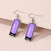 Wholesale Cat Time Gem Rectangular Glass Earrings