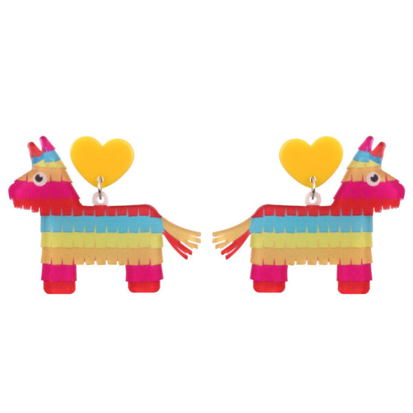 Wholesale Fashion Dragonfly Heart Rainbow Horse Acrylic Earrings