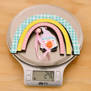 Easter wooden rainbow pendant Gnome