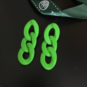 0634 fluorescent green chain 925 silver needle