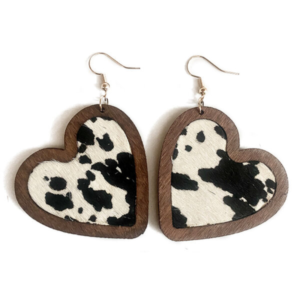 O1CN01klSExb1zp30i2QSfg_2215459036762-0-cib Wholesale Valentine's Day Genuine Leather Heart Leopard Print Horsehair Inlaid with Wooden Classic Retro Earrings
