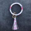 Wholesale Chinese Style Flower Series Pu Leather Tassel Bracelet Keychain