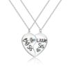 Wholesale Stainless Steel Lettering Heart Necklaces 2-Pack